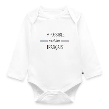 impossible n'est pas Français - Body Bébé bio manches longues - blanc - Devant
