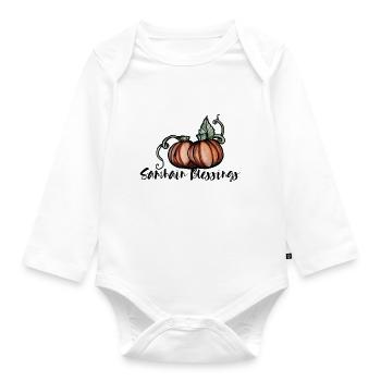 Samhain Blessings - Organic Longsleeve Baby Bodysuit - white - Front