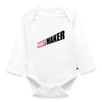 Entrepreneur Money Maker Logo - Organic Longsleeve Baby Bodysuit - white - Front