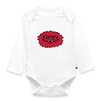 Hairy Evil Monster Comic - Organic Longsleeve Baby Bodysuit - white - Front