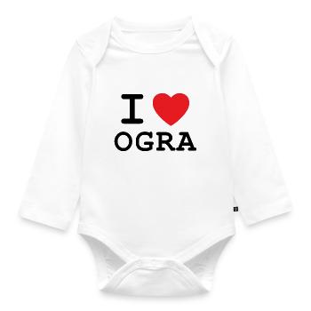 I Love OGRA - Ich liebe Ober-Grafendorf - Baby Bio-Langarm-Body - Weiß - Vorne