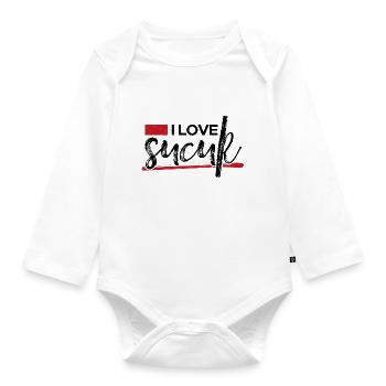 I Love Sucuk Türkische Wurst Knoblauch Lecker Food - Baby Bio-Langarm-Body - Weiß - Vorne
