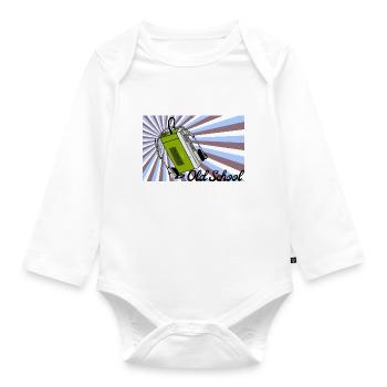 Walkman, old school, vintage, retro, nerd shirt - Baby Bio-Langarm-Body - Weiß - Vorne