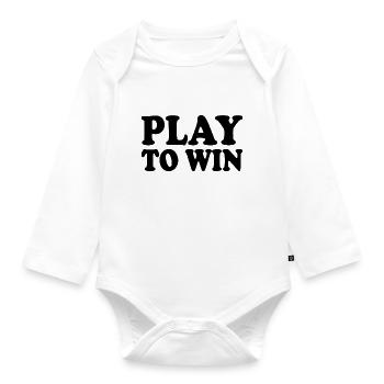 Play to win - Organic Longsleeve Baby Bodysuit - white - Front
