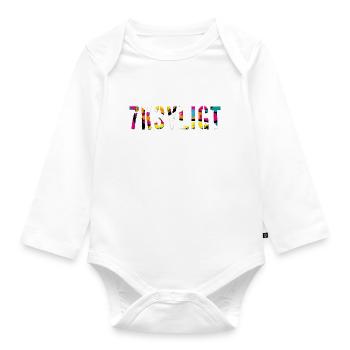 sms chat sprache befestigungen englisch drei 3 drei - Baby Bio-Langarm-Body - Weiß - Vorne