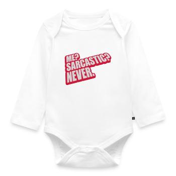me sarcastic never quote - Organic Longsleeve Baby Bodysuit - white - Front