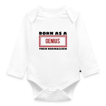 Genius - Organic Longsleeve Baby Bodysuit - white - Front