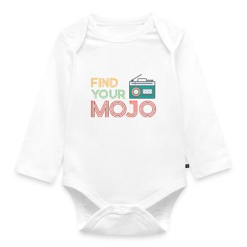 Trouvez votre police rétro rose violet coloré Mojo - Body Bébé bio manches longues - blanc - Devant