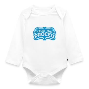 trust the process Quote - Organic Longsleeve Baby Bodysuit - white - Front