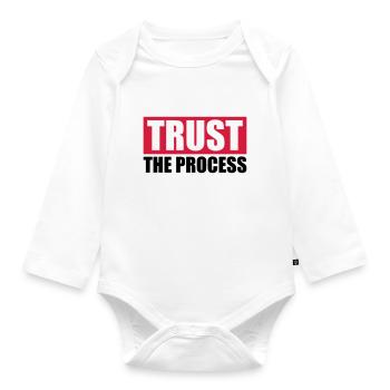 trust the process Zitat - Baby Bio-Langarm-Body - Weiß - Vorne