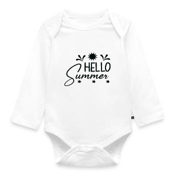 Hello Summer - Baby Bio-Langarm-Body - Weiß - Vorne