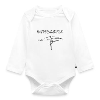 Turnen Basic Design - Baby Bio-Langarm-Body - Weiß - Vorne