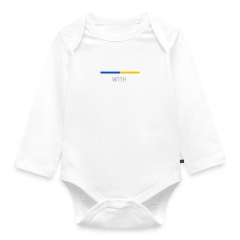 Stand with ukraine - Organic Longsleeve Baby Bodysuit - white - Front