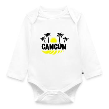 Cancun - Baby Bio-Langarm-Body - Weiß - Vorne