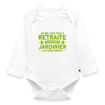 Garten Schrebergarten Gartenarbeit Geschenk - Baby Bio-Langarm-Body - Weiß - Vorne