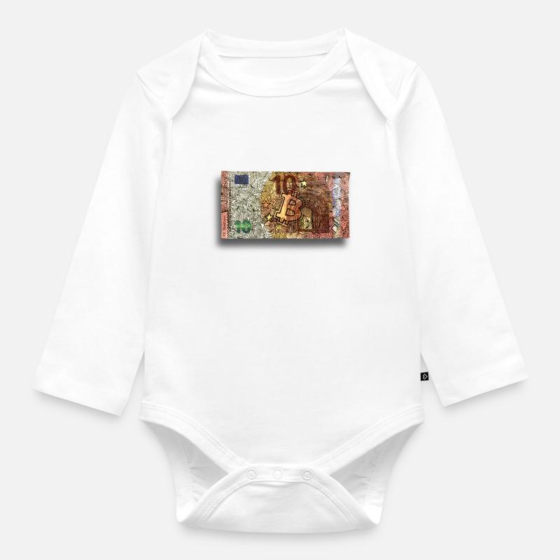 10 Bitcoin - Baby Bio-Langarm-Body - Weiß