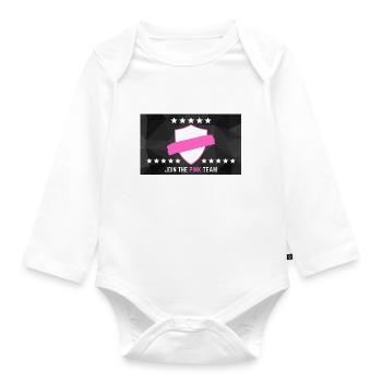 JOIN THE PINK TEAM - Baby Bio-Langarm-Body - Weiß - Vorne