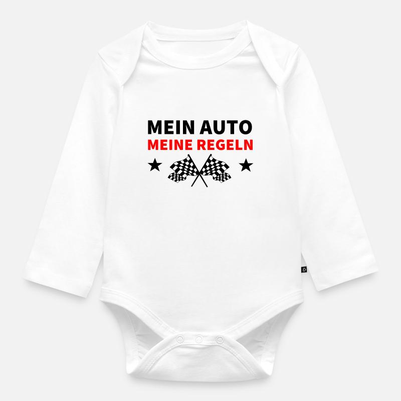 Auto - Baby Bio-Langarm-Body - Weiß