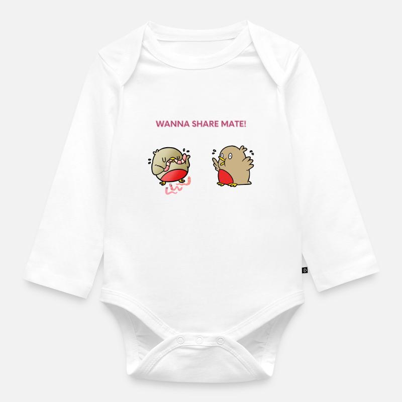 Envie de partager le compagnon - Body Bébé bio manches longues - blanc
