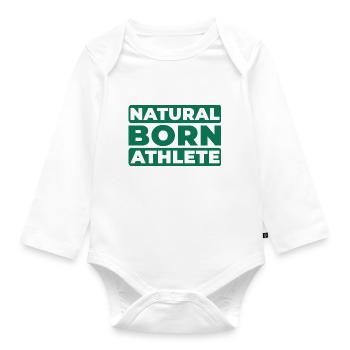 Natural Born Athlete - Baby Bio-Langarm-Body - Weiß - Vorne