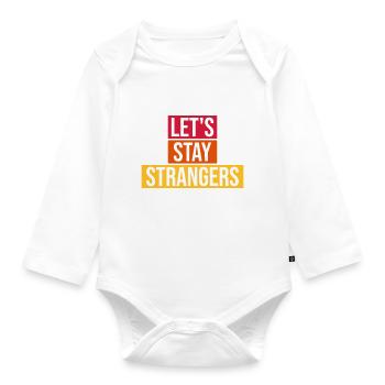 Citation Restons Strangers - Body Bébé bio manches longues - blanc - Devant