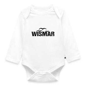 Wismar Möwen Hansestadt - Baby Bio-Langarm-Body - Weiß - Vorne