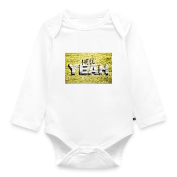 Yeah Ziegelsteinmauer Graffiti - Baby Bio-Langarm-Body - Weiß - Vorne