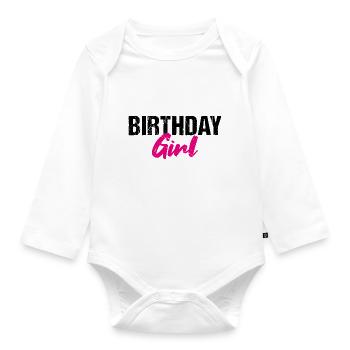 Anniversaire Fille Geburtstag - Body Bébé bio manches longues - blanc - Devant