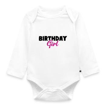 Fille d’anniversaire - Body Bébé bio manches longues - blanc - Devant