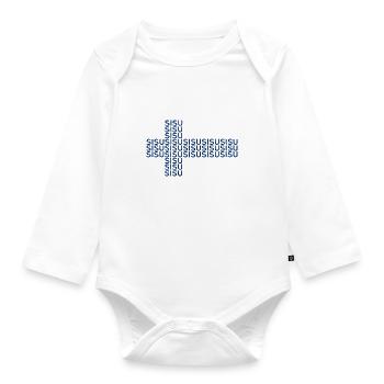 Suomi - Sisu - Drapeau - Finlande - Finlande - Body Bébé bio manches longues - blanc - Devant
