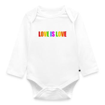 Love is love - Baby Bio-Langarm-Body - Weiß - Vorne
