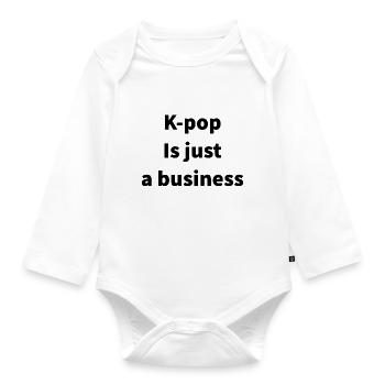 Korean - Organic Longsleeve Baby Bodysuit - white - Front