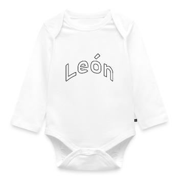 León - Organic Longsleeve Baby Bodysuit - white - Front