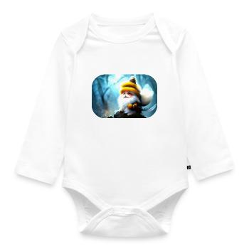 Bee weight - Organic Longsleeve Baby Bodysuit - white - Front