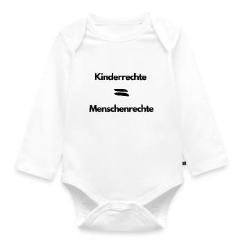 Kinderrechte sind Menschenrechte - Baby Bio-Langarm-Body - Weiß - Vorne