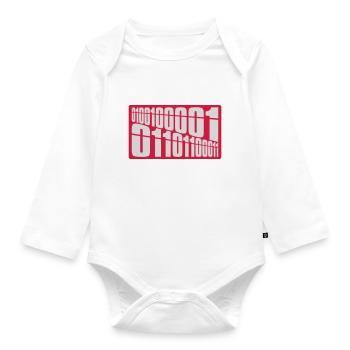 Binary Code Program Language - Organic Longsleeve Baby Bodysuit - white - Front