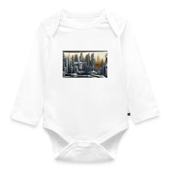City of the future - Organic Longsleeve Baby Bodysuit - white - Front