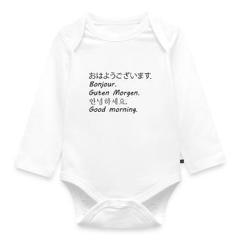 Guten Morgen - Baby Bio-Langarm-Body - Weiß - Vorne