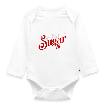 hey Sugar Valentinstag - Baby Bio-Langarm-Body - Weiß - Vorne