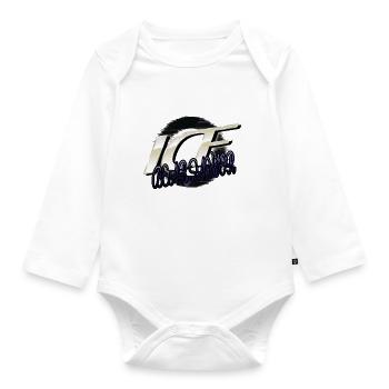 happy animal rights awareness fun quote - Organic Longsleeve Baby Bodysuit - white - Front