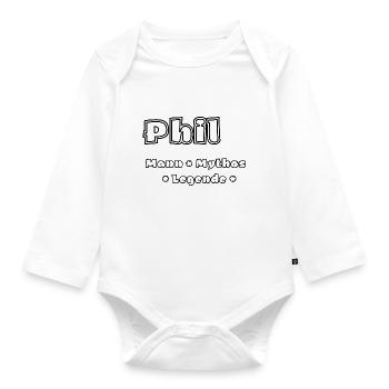Phil - der Mann, der Mythos, die Legende - Baby Bio-Langarm-Body - Weiß - Vorne