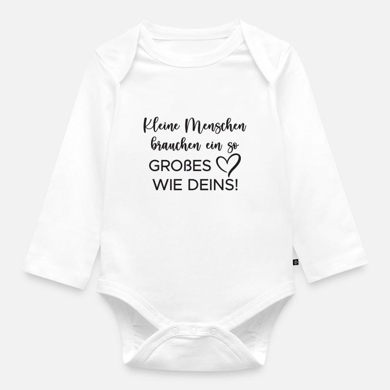 Lehrer Herz - Baby Bio-Langarm-Body - Weiß