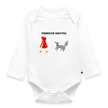 Résolution de problèmes du Petit Chaperon Rouge - Body Bébé bio manches longues - blanc - Devant