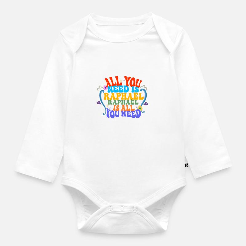 Raphaël - Baby Bio-Langarm-Body - Weiß