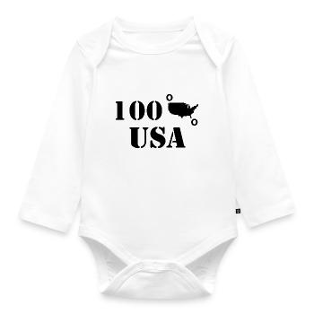 États-Unis - Body Bébé bio manches longues - blanc - Devant