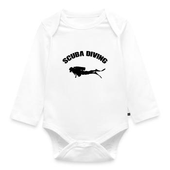 Scuba Diving - Organic Longsleeve Baby Bodysuit - white - Front