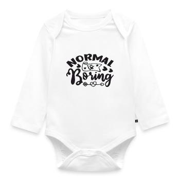 Normal is Boring - Organic Longsleeve Baby Bodysuit - white - Front