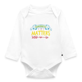 KINDNESS MATTERS - Organic Longsleeve Baby Bodysuit - white - Front