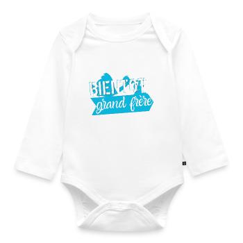 Bientôt grand frère - Body Bébé bio manches longues - blanc - Devant