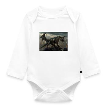 Dragon 3 - Baby Bio-Langarm-Body - Weiß - Vorne